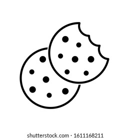 Cookie icon design. Cookie icon in modern outline style design. Vector illustration.