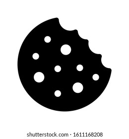 Cookie icon design. Cookie icon in trendy silhouette style design. Vector illustration.