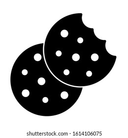 Cookie icon design. Cookie icon in trendy silhouette style design. Vector illustration.