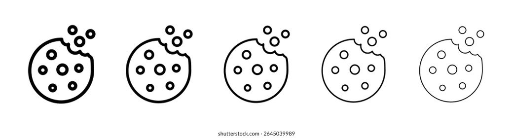 Cookie icon filled flat sign concept for web design.