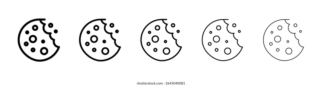 Cookie icon filled flat sign concept for web design.