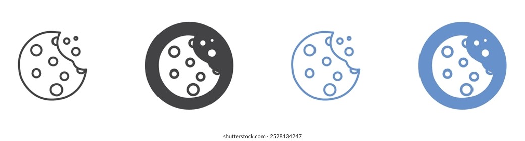 Cookie icon Flat art in black and white isolated