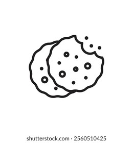 Cookie icon Flat art in black and white isolated