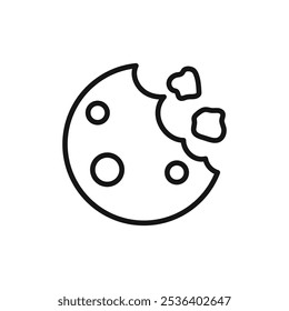 Cookie icon Flat art illustration in outline