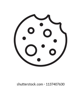 Cookie icon. Flat simple design. Line vector. Isolate on white background.