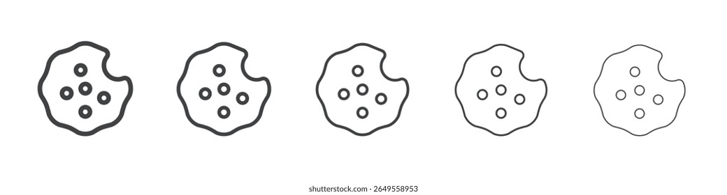 Cookie icon flat simple outline logo