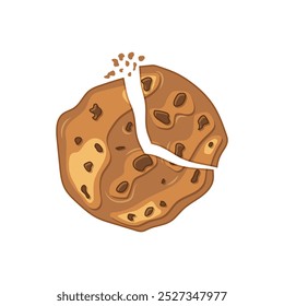 Icono de la galleta en estilo plano. Sabrosa Ilustración vectorial de galletas sobre fondo aislado. Concepto de negocio de signo de panadería de chocolate.