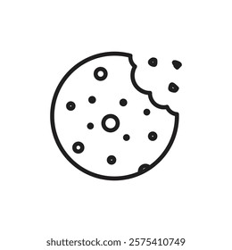 Cookie icon Flat vector set outline