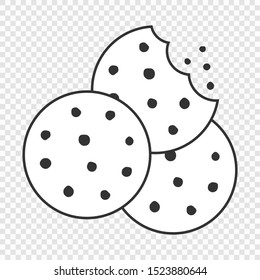 Cookie icon icolated on transparent background, vector illustration