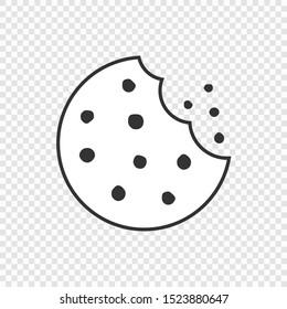 Icono de cookie en fondo transparente, ilustración vectorial