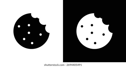 Cookie icon illustration element design. black glyph icons
