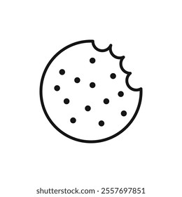 Cookie icon Isolated flat vector in outline