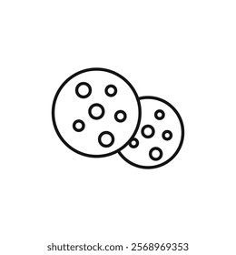 Cookie icon Isolated flat vector in outline