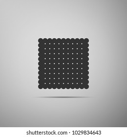 Cookie icon isolated on grey background. Pastry sing. Biscuit symbol. Flat design. Vector Illustration