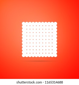 Cookie icon isolated on orange background. Pastry sing. Biscuit symbol. Flat design. Vector Illustration