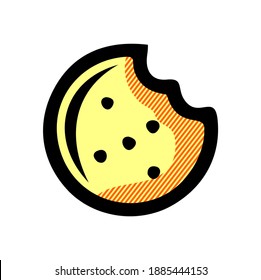 icono de cookie aislado en el fondo blanco de la colección misceláneo.