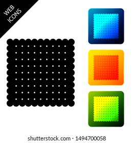 Cookie icon isolated. Pastry sing. Biscuit symbol. Set icons colorful square buttons. Vector Illustration