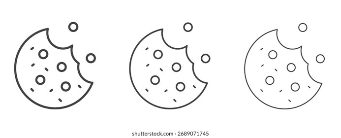 Ícone de cookie em Estilo Line Art para coleção Design