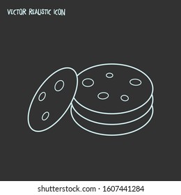 Cookie icon line element. Vector illustration of cookie icon line isolated on clean background for your web mobile app logo design.