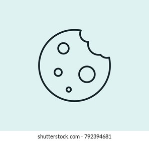 Cookie icon line isolated on clean background. Biscuit concept drawing icon line in modern style. Vector illustration for your web site mobile logo app UI design.