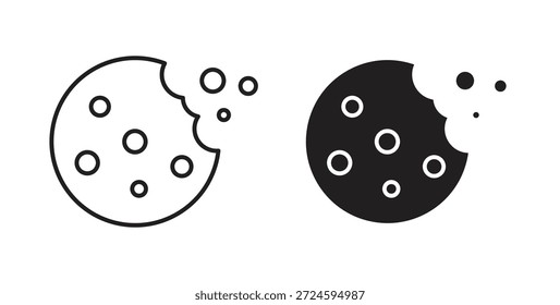 Cookie icon with line and silhouette versions.