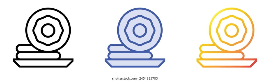 cookie icon. Linear, Blue Fill and Gradient Style Design Isolated On White Background