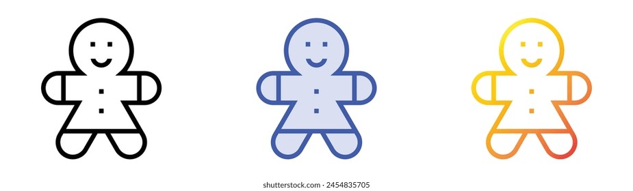 cookie icon. Linear, Blue Fill and Gradient Style Design Isolated On White Background