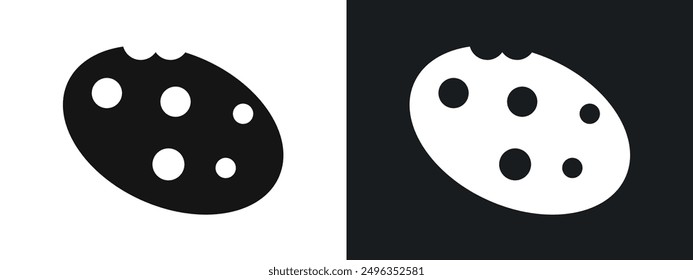 Cookie icon linear graphics set vector in black