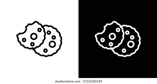 Concepto de logotipo de icono de cookie en trazos