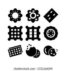 icono de cookie o logotipo símbolo de signo aislado ilustración vectorial - Colección de iconos vectoriales de estilo negro de alta calidad

