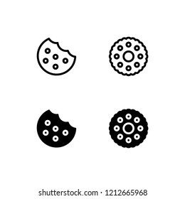 Cookie Icon Logo Vector Symbol. Biscuit Icon