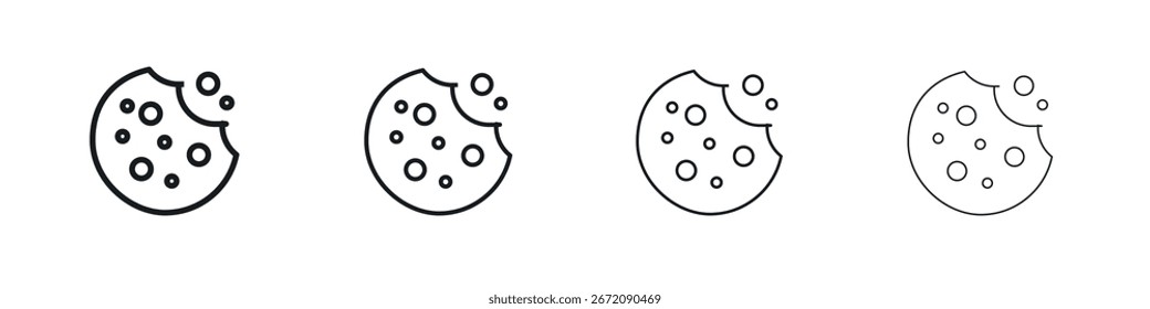 Cookie-Symbol. Linien mit minimalen Strichen für Webdesigns