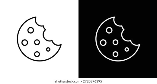 Cookie icon. Minimalist vector design. Editable stroke. EPS10