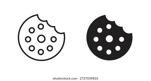 Icono de la galleta en el fondo blanco. Icono de Vector de acciones