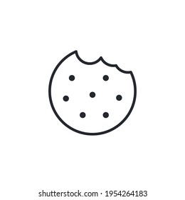 Cookie icon. Outline style sign symbol. Browser concept for app and web design. Line, vector illustration isolated on white background. EPS 10.