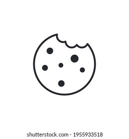 Cookie icon. Outline style sign symbol. Browser concept for app and web design. Line, vector illustration isolated on white background. EPS 10.