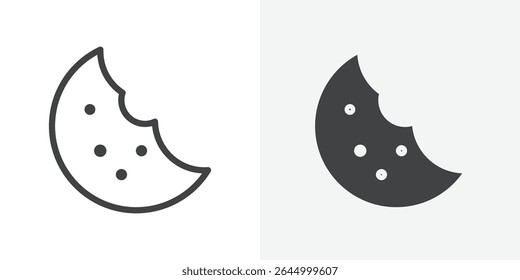 Cookie icon Outline vector sign