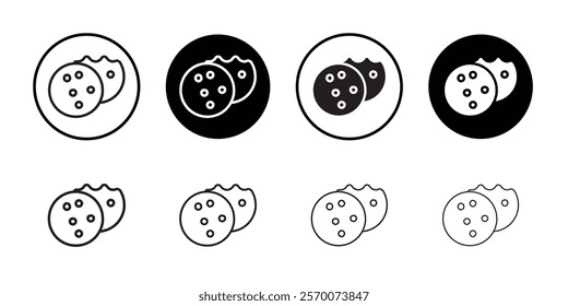 Cookie icon Outline vector for web ui