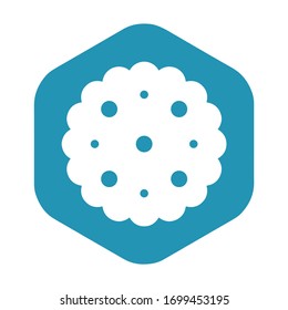 Cookie icon. Round cookies. A delicious treat made from grain. Vector illustration isolated on a white background.