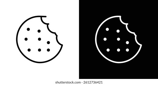 Cookie icon set. Black illustration isolated for graphic and web design