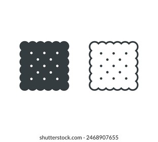 Cookie icon set. Cracker icon. Biscuit vector icon set