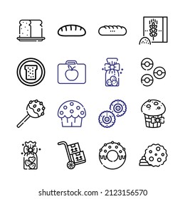 Icono de cookie Set con iconos de línea. Estilo De Línea Delgada Moderna. Adecuado para Web e Icono móvil. Ilustración del vector EPS 10.