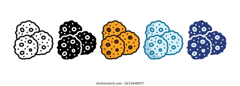 Cookie Icon Set Multiple Style Collection