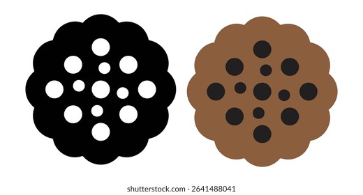 cookie icon set vector silhouette on white background.