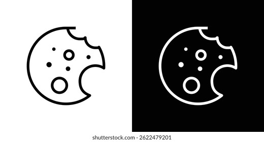 Cookie icon shape graphic simple plain clipart symbol. thin line outline art