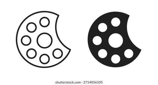 Diseños de Vector de silueta de icono de galleta. Trazos editables