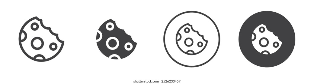 Cookie icon Simple outline vector logo