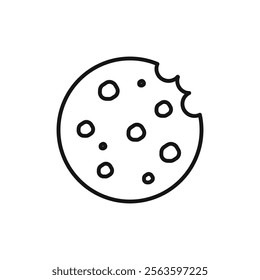 Cookie icon Simple thin line flat symbol