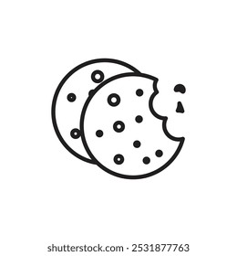 Icono de cookie Simple thin outline