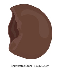 
Cookie icon with some patterns on chocolate biscuit 
